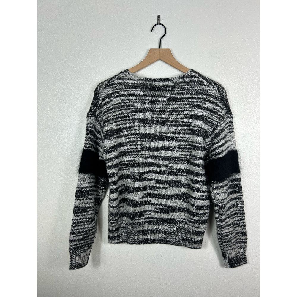 Brochu Walker Wool Cashmere Angora Blend Striped Sweater Gray Small - Picture 7 of 7